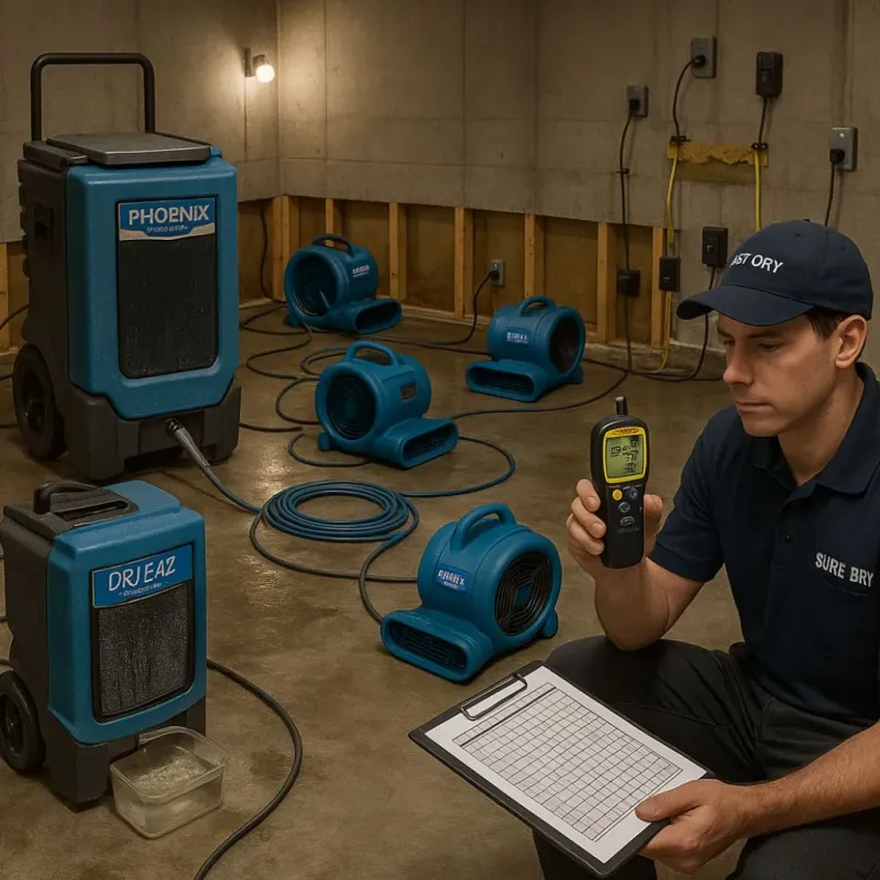 Structural Drying and Dehumidification process in Gwinn, MI